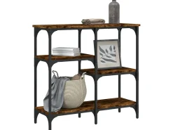 Mesa consola madera de ingeniería roble ahumado 80x29x75 cm ES816030