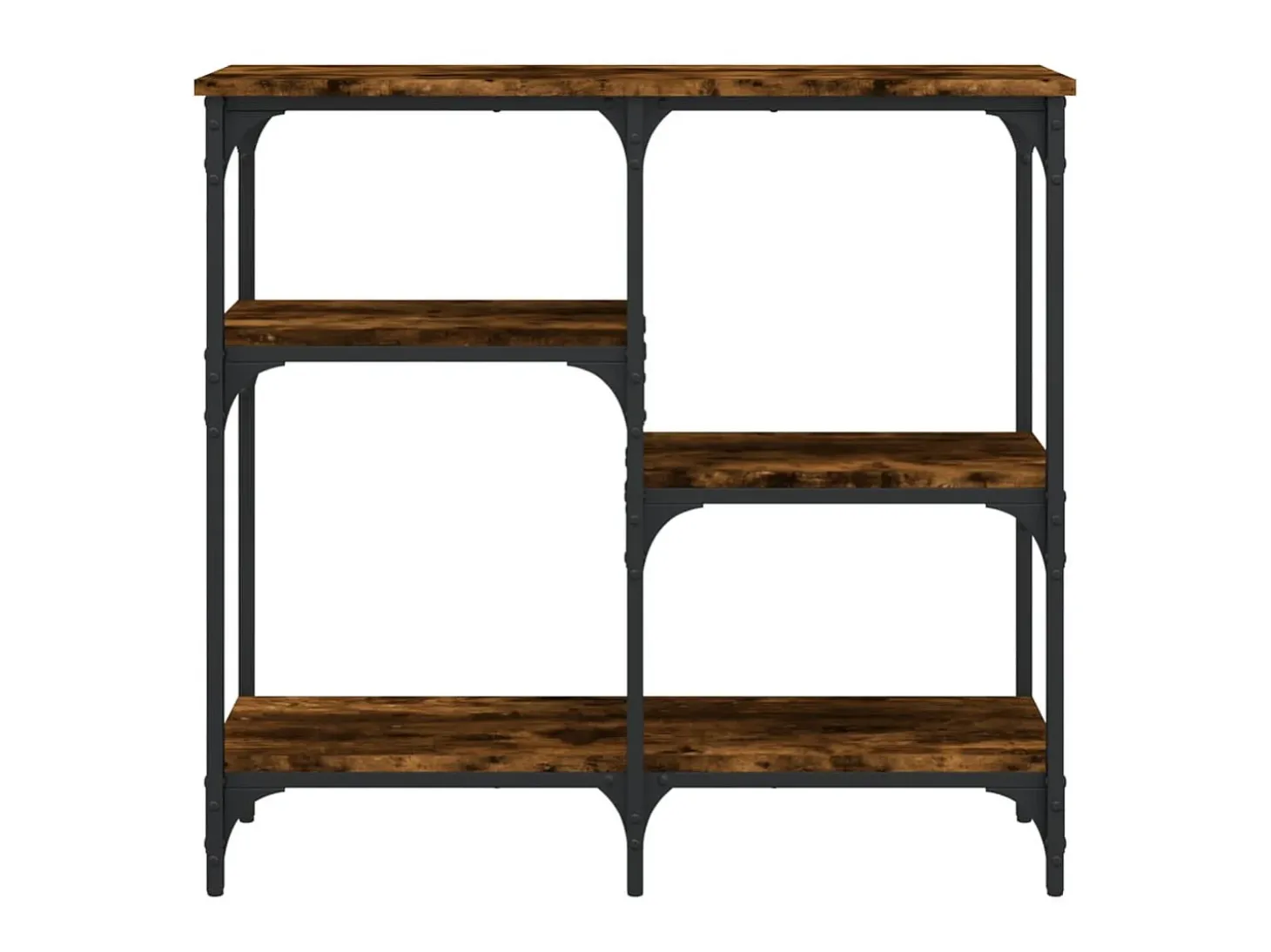 Mesa consola madera de ingeniería roble ahumado 80x29x75 cm ES816030