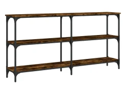 Mesa consola madera de ingeniería roble ahumado 150x29x75 cm ES711026