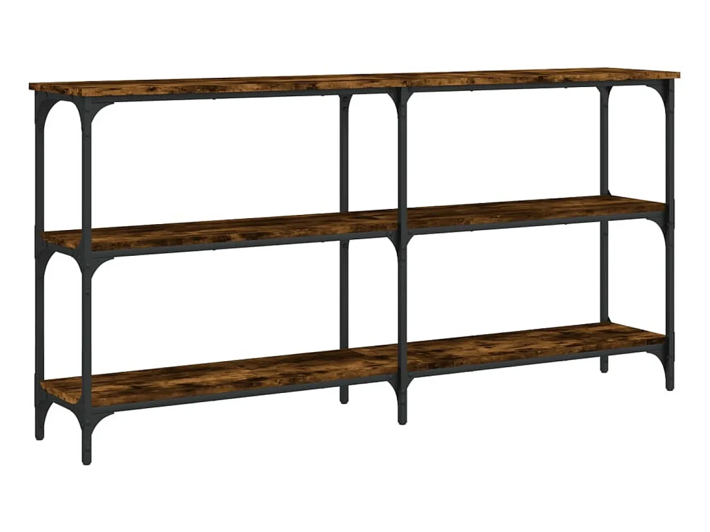 Mesa consola madera de ingeniería roble ahumado 150x29x75 cm ES711026