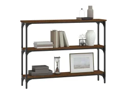 Mesa consola madera de ingeniería marrón roble 100x22,5x75 cm ES608155
