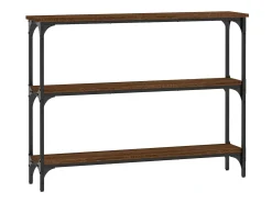 Mesa consola madera de ingeniería marrón roble 100x22,5x75 cm ES608155