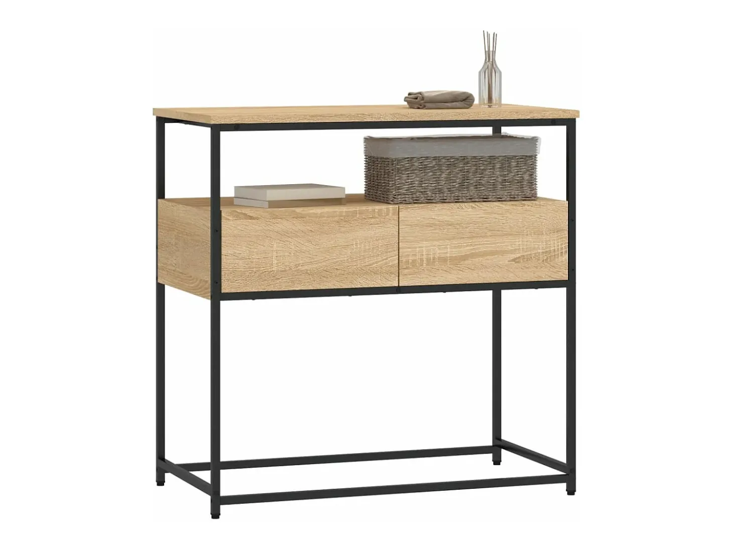 Mesa consola madera de ingeniería roble Sonoma 75x40x75 cm