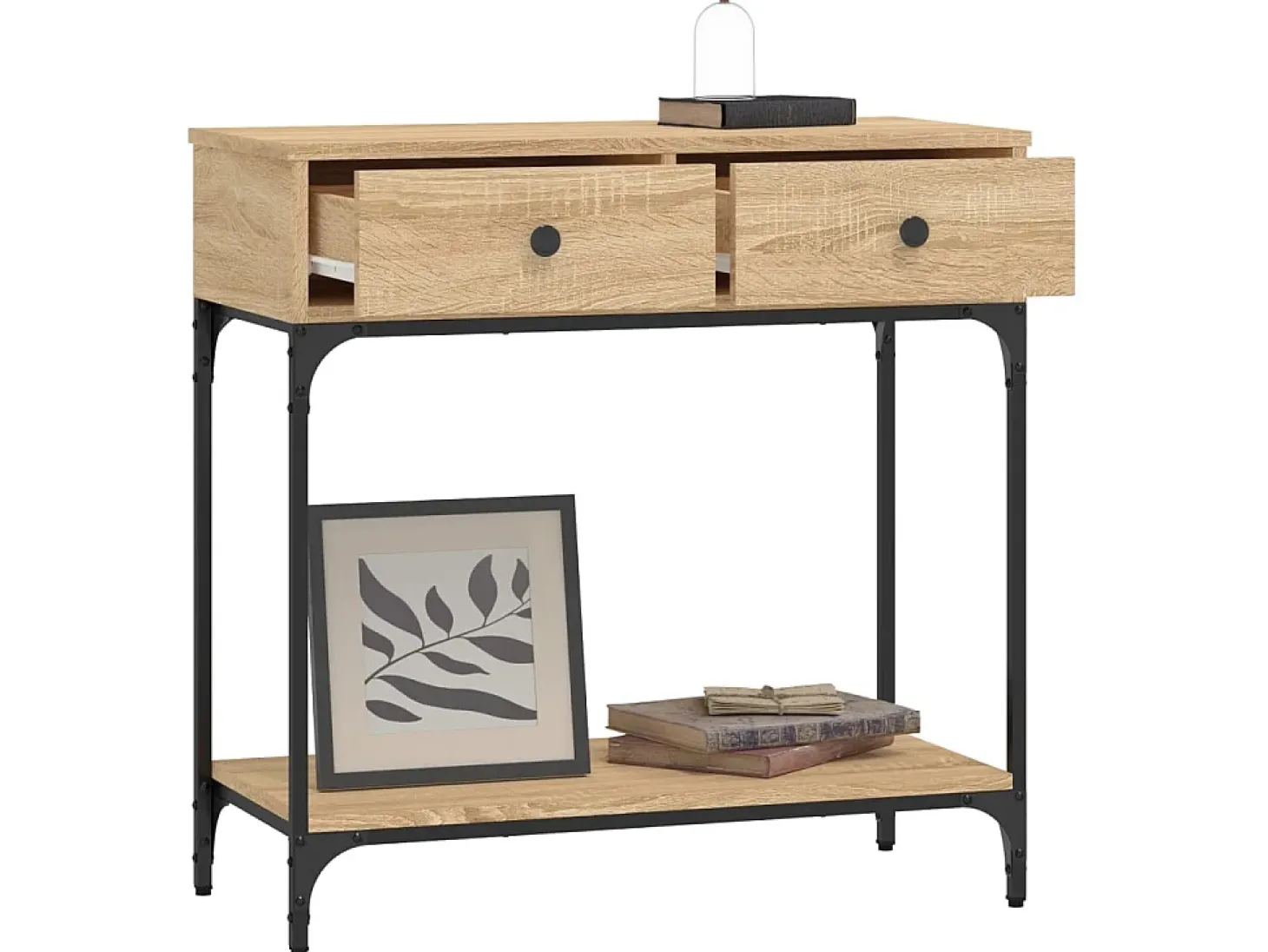 Mesa consola madera de ingeniería roble Sonoma 75x34,5x75 cm ES661796