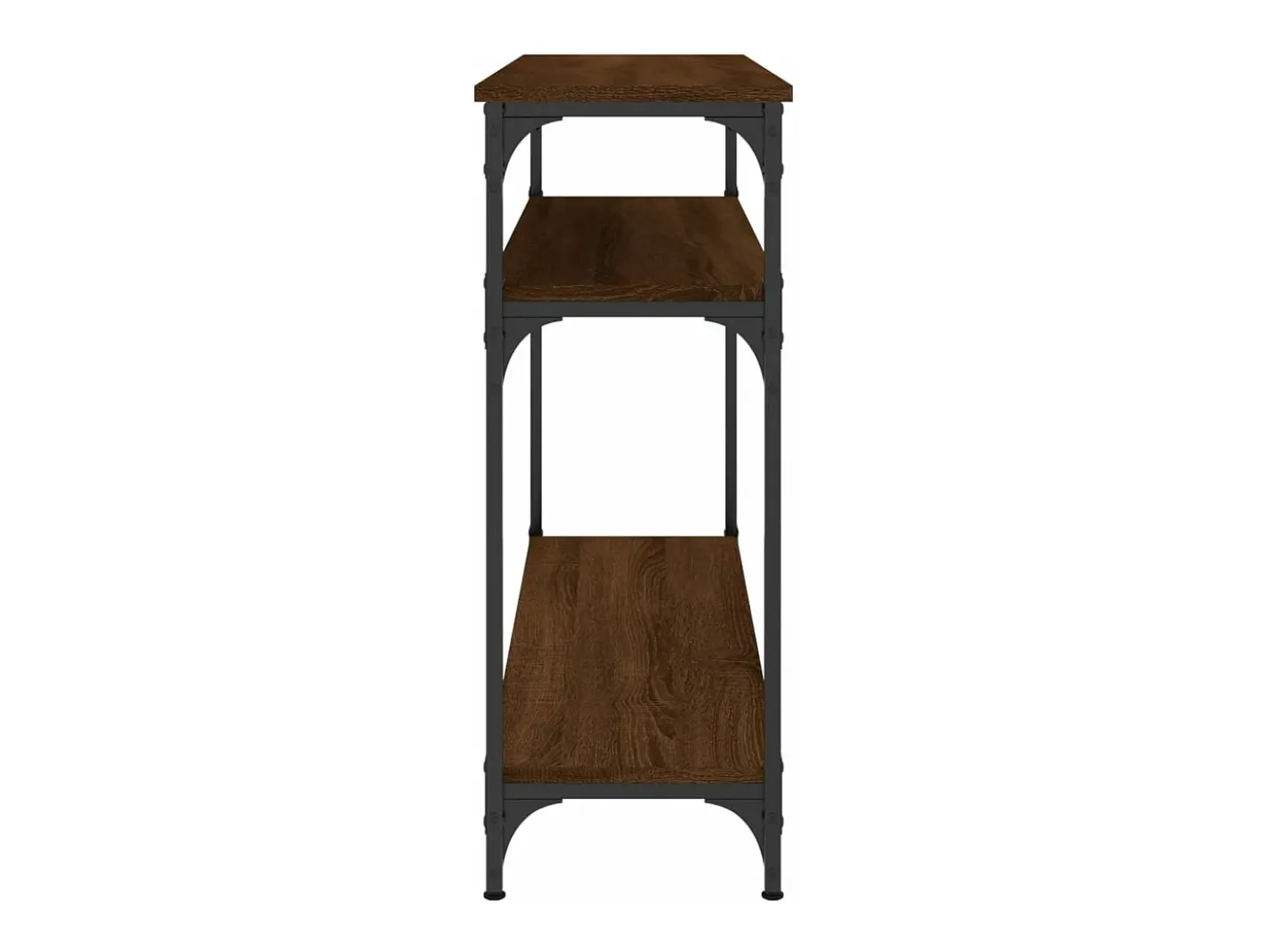 Mesa consola madera de ingeniería marrón roble 100x29x75 cm
