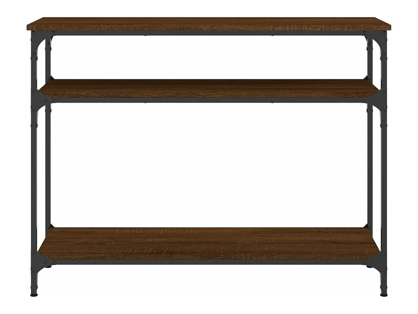 Mesa consola madera de ingeniería marrón roble 100x29x75 cm