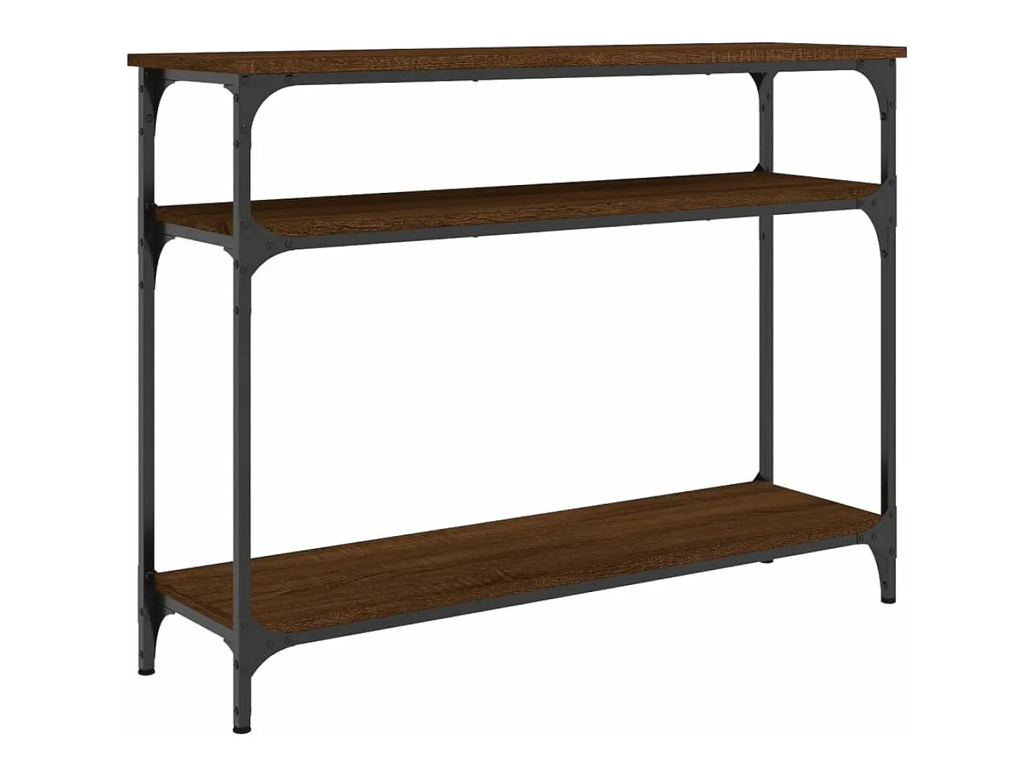 Mesa consola madera de ingeniería marrón roble 100x29x75 cm