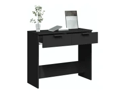 Mesa consola madera de ingeniería negro 90x36x75 cm