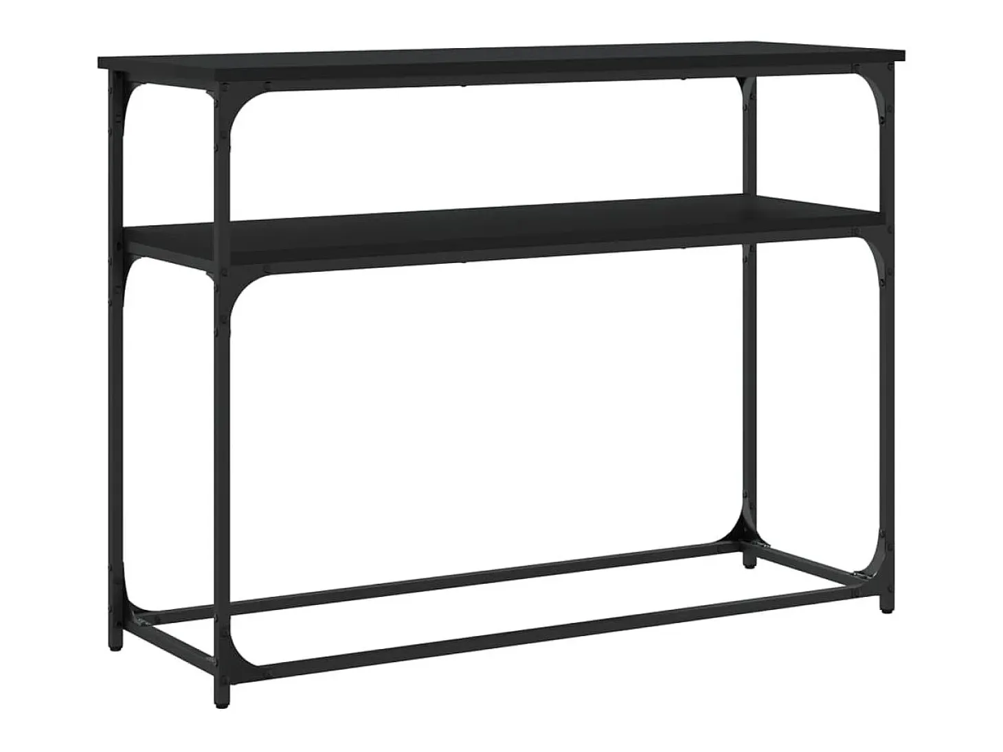 Mesa consola madera de ingeniería negra 100x35,5x75 cm
