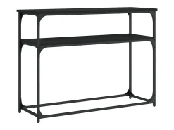 Mesa consola madera de ingeniería negra 100x35,5x75 cm