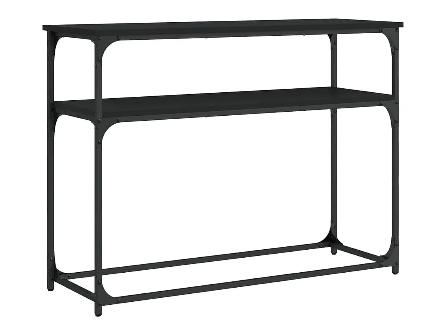 Mesa consola madera de ingeniería negra 100x35,5x75 cm