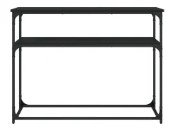 Mesa consola madera de ingeniería negra 100x35,5x75 cm