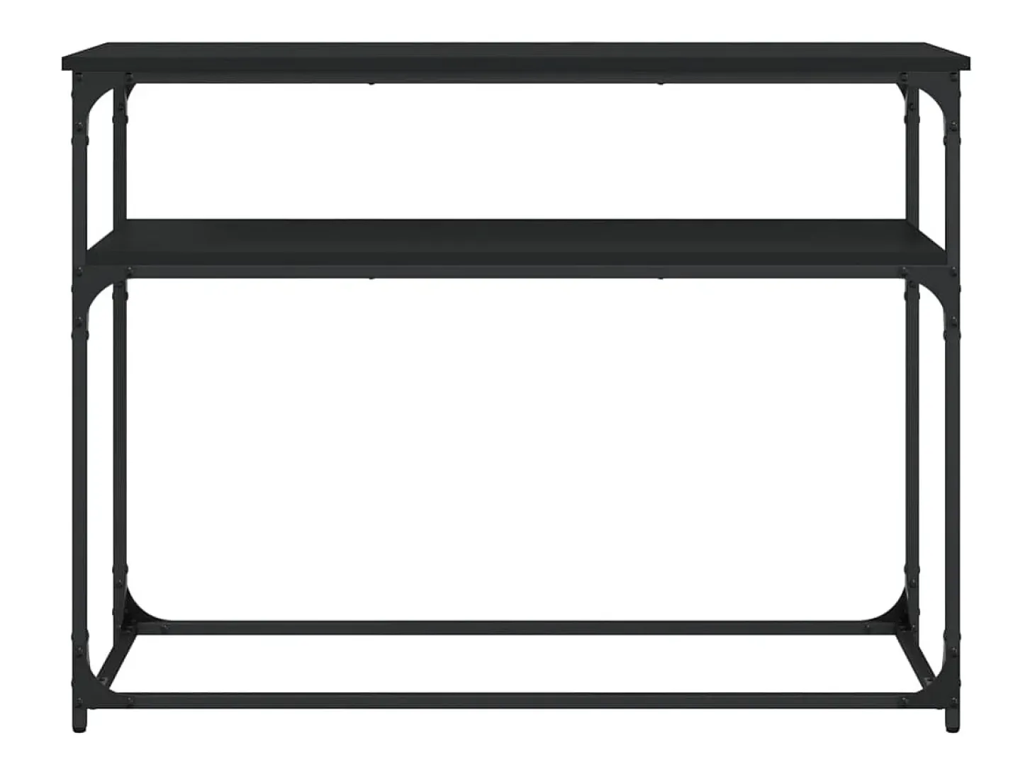 Mesa consola madera de ingeniería negra 100x35,5x75 cm