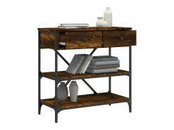 Mesa consola madera de ingeniería roble ahumado 75x34,5x75 cm