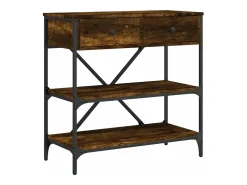 Mesa consola madera de ingeniería roble ahumado 75x34,5x75 cm