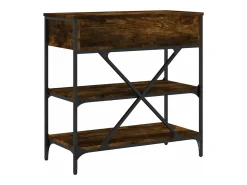 Mesa consola madera de ingeniería roble ahumado 75x34,5x75 cm