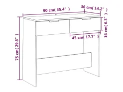 Mesa consola madera de ingeniería negro 90x36x75 cm