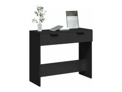 Mesa consola madera de ingeniería negro 90x36x75 cm