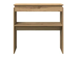 Mesa consola madera de ingeniería roble artesanal 80x30x80 cm