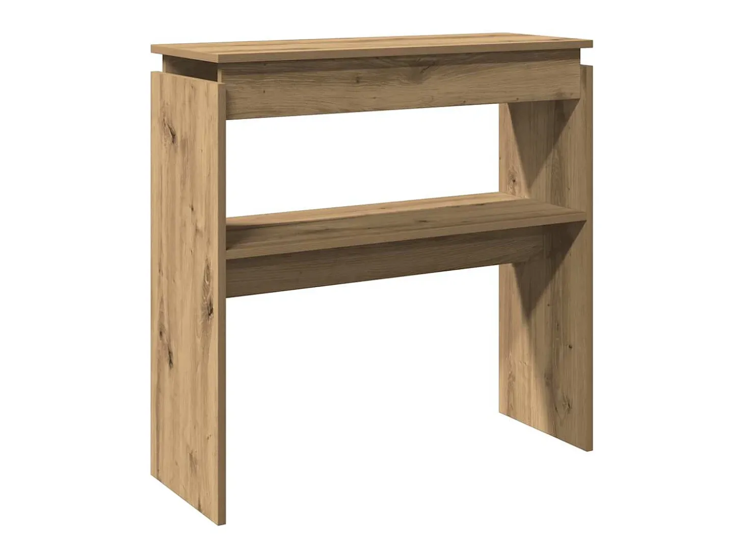 Mesa consola madera de ingeniería roble artesanal 80x30x80 cm