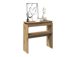 Mesa consola madera de ingeniería roble artesanal 80x30x80 cm