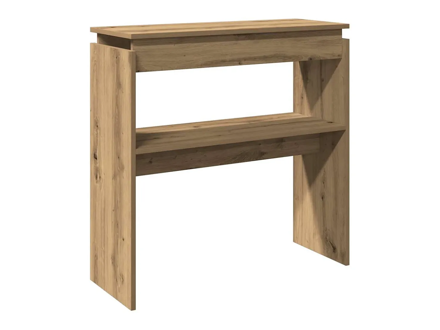Mesa consola madera de ingeniería roble artesanal 80x30x80 cm