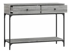 Mesa consola madera de ingeniería gris Sonoma 100x34,5x75 cm