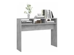 Mesa consola madera de ingeniería gris hormigón 105x30x80 cm ES866344