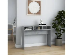 Mesa consola madera de ingeniería gris hormigón 105x30x80 cm ES866344