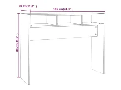 Mesa consola madera de ingeniería blanco brillo 105x30x80 cm