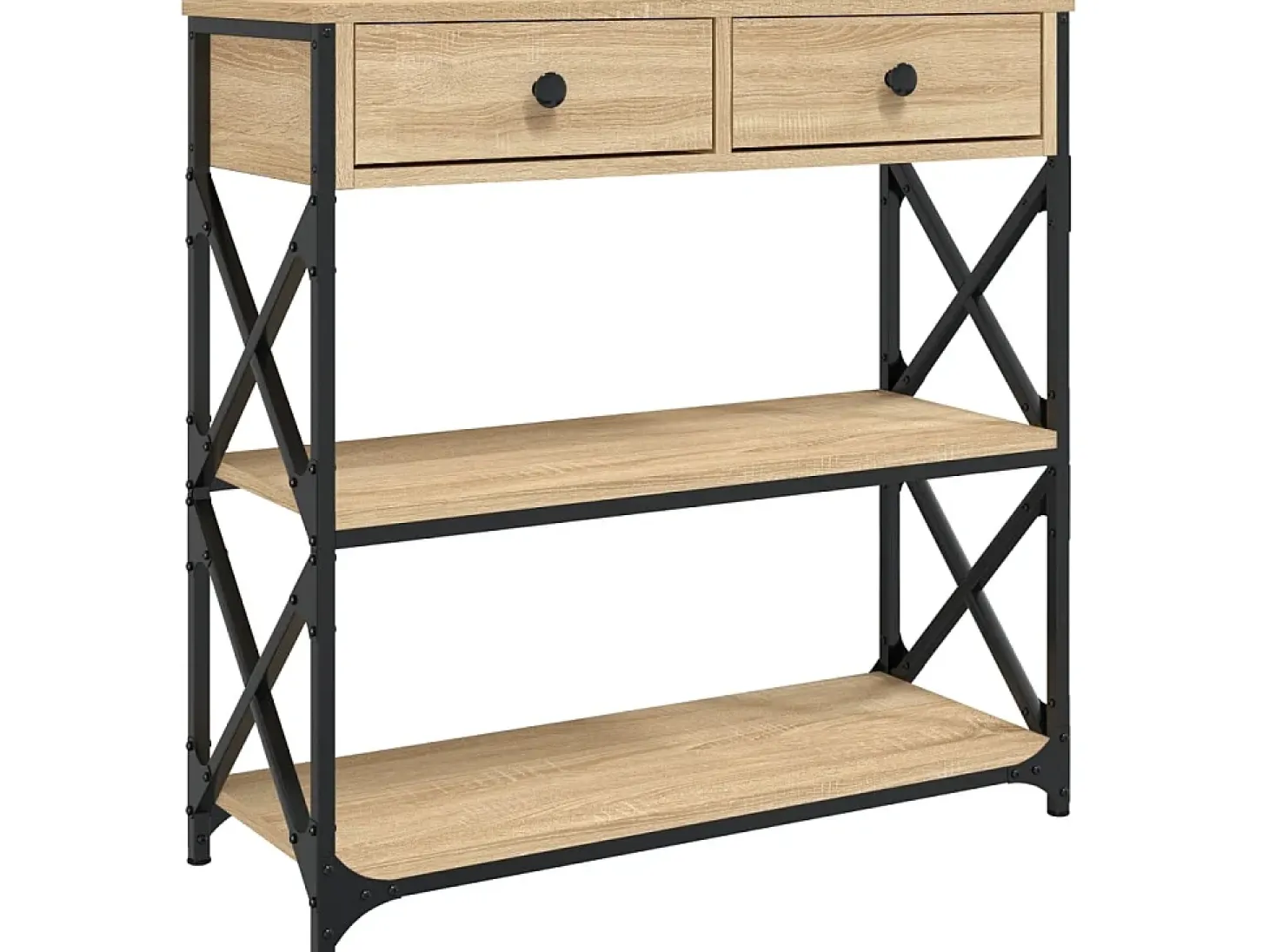 Mesa consola madera de ingeniería roble Sonoma 75x28x75 cm ES662872