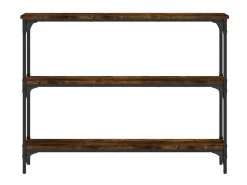 Mesa consola madera de ingeniería roble ahumado 100x22,5x75 cm ES676305