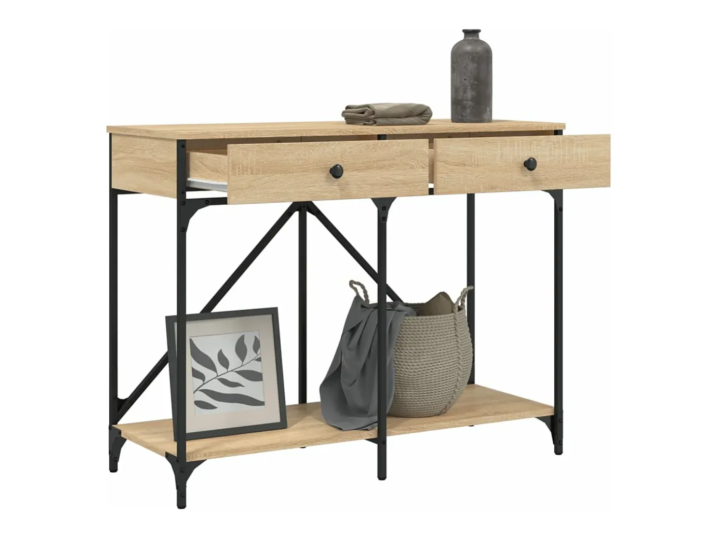 Mesa consola madera de ingeniería roble Sonoma 100x39x78,5 cm