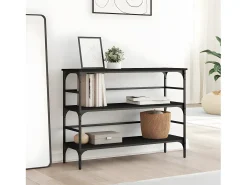 Mesa consola madera de ingeniería negro 100x32x75 cm ES523360