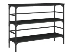 Mesa consola madera de ingeniería negro 100x32x75 cm ES523360