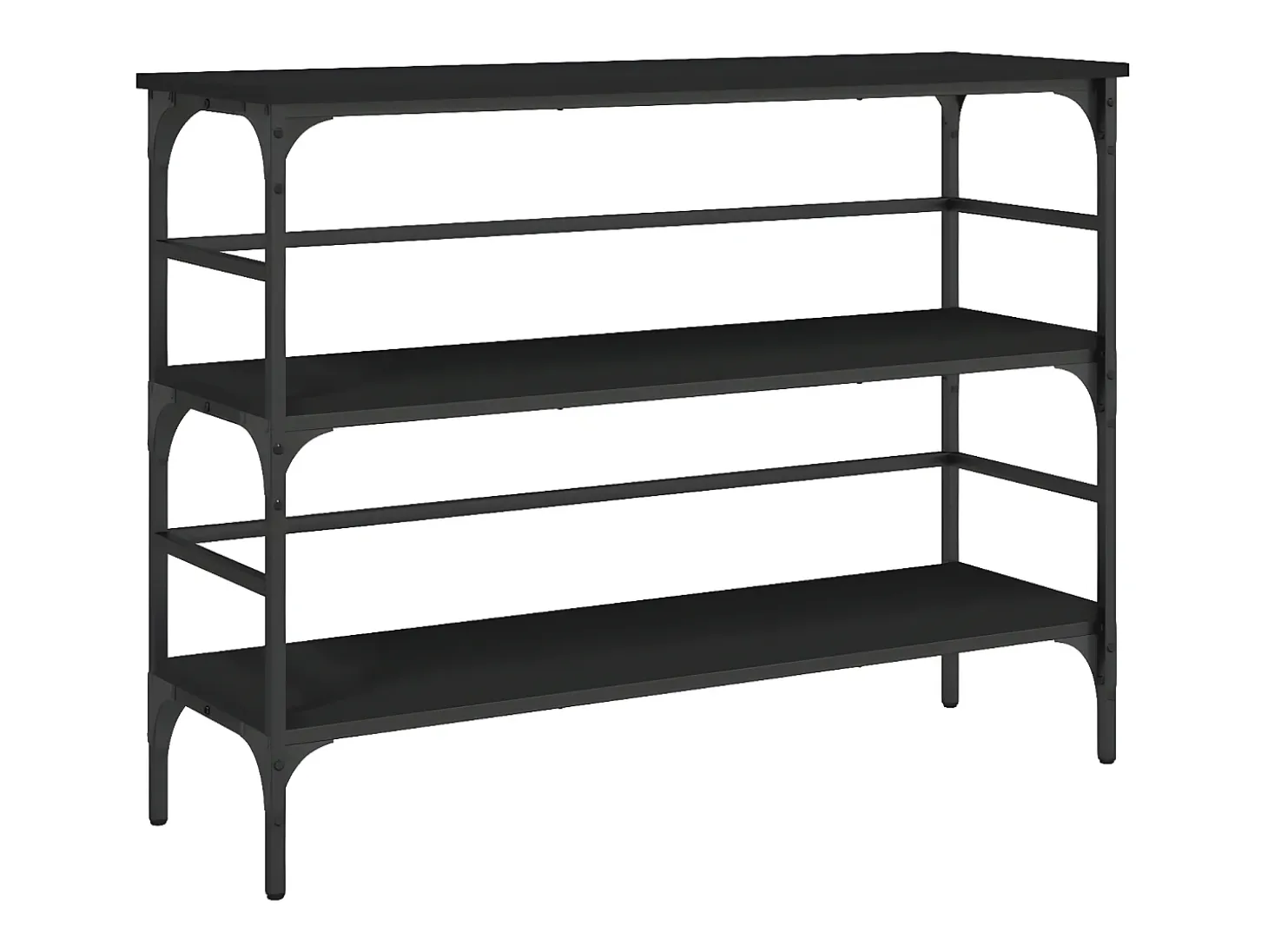 Mesa consola madera de ingeniería negro 100x32x75 cm ES523360