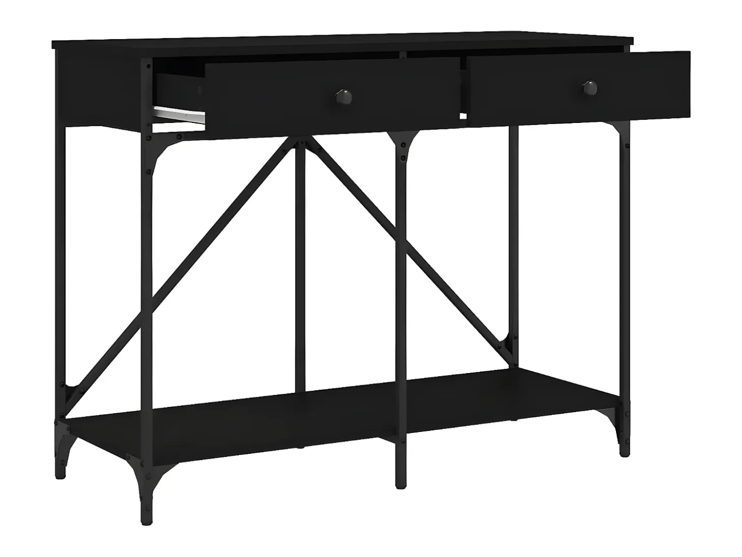 Mesa consola madera de ingeniería negra 100x39x78,5 cm ES503588