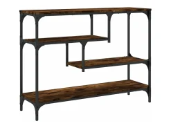 Mesa consola madera de ingeniería roble ahumado 100x30x75 cm