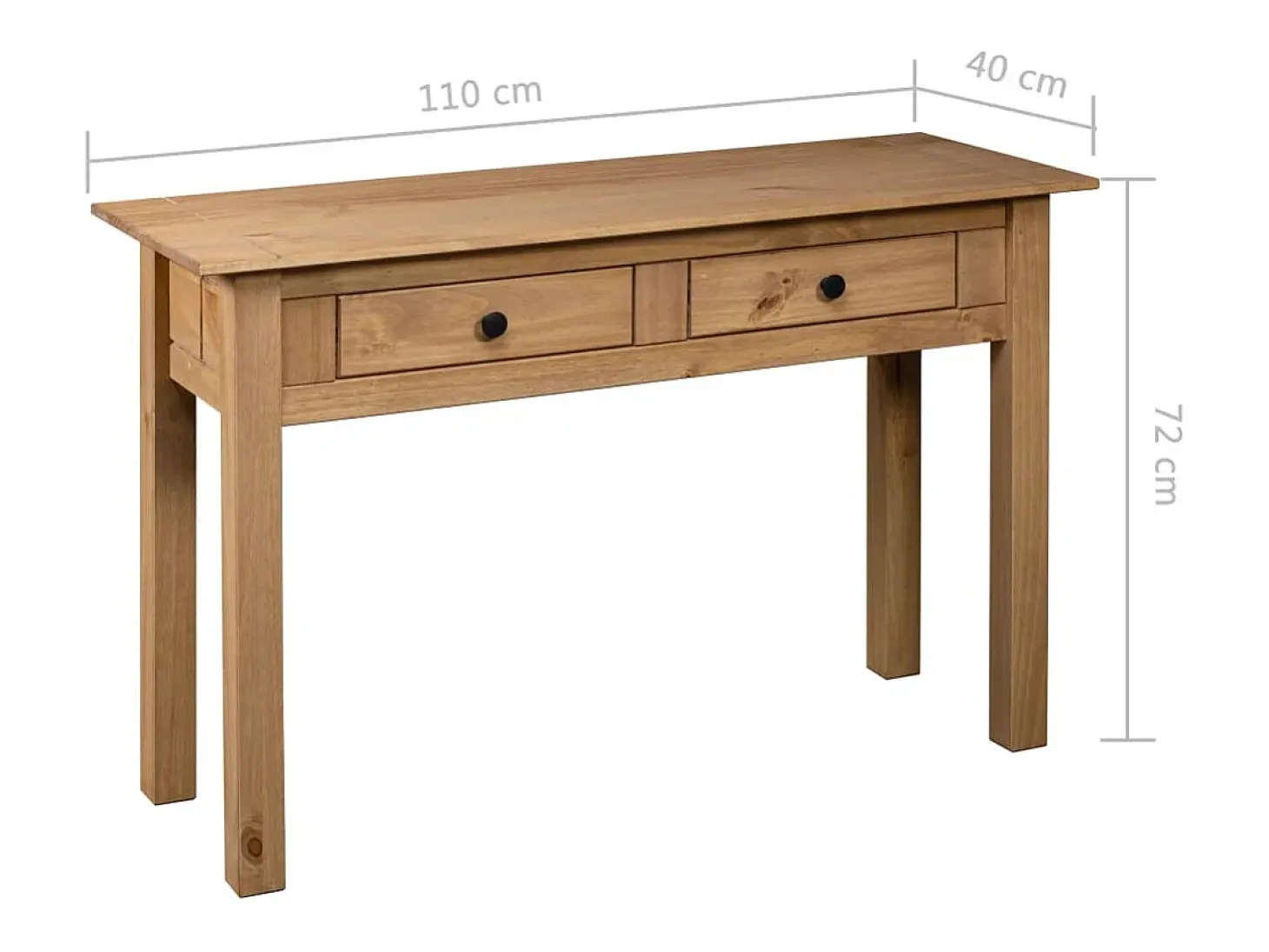 Mesa consola madera maciza pino Panamá Range 110x40x72 cm