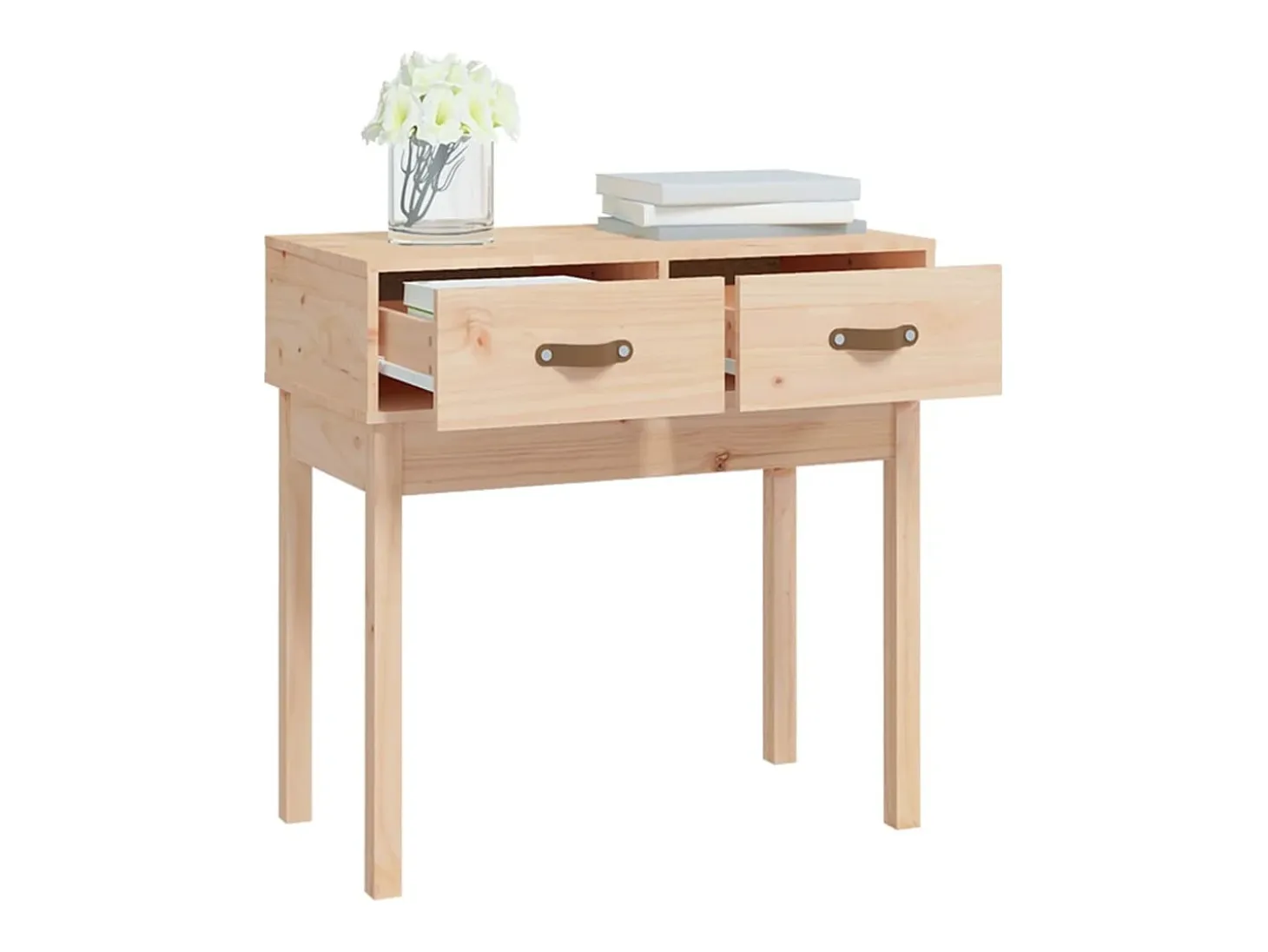 Mesa consola madera maciza de pino 76,5x40x75 cm