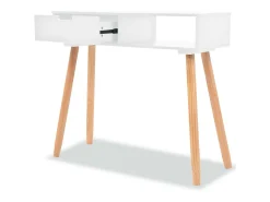 Mesa consola Madera maciza de pino 80 x 30 x 72 cm Blanco