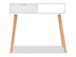 Mesa consola Madera maciza de pino 80 x 30 x 72 cm Blanco