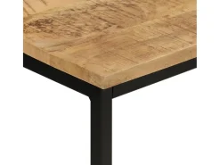 Mesa consola madera maciza mango rugosa y hierro 110x30x75 cm
