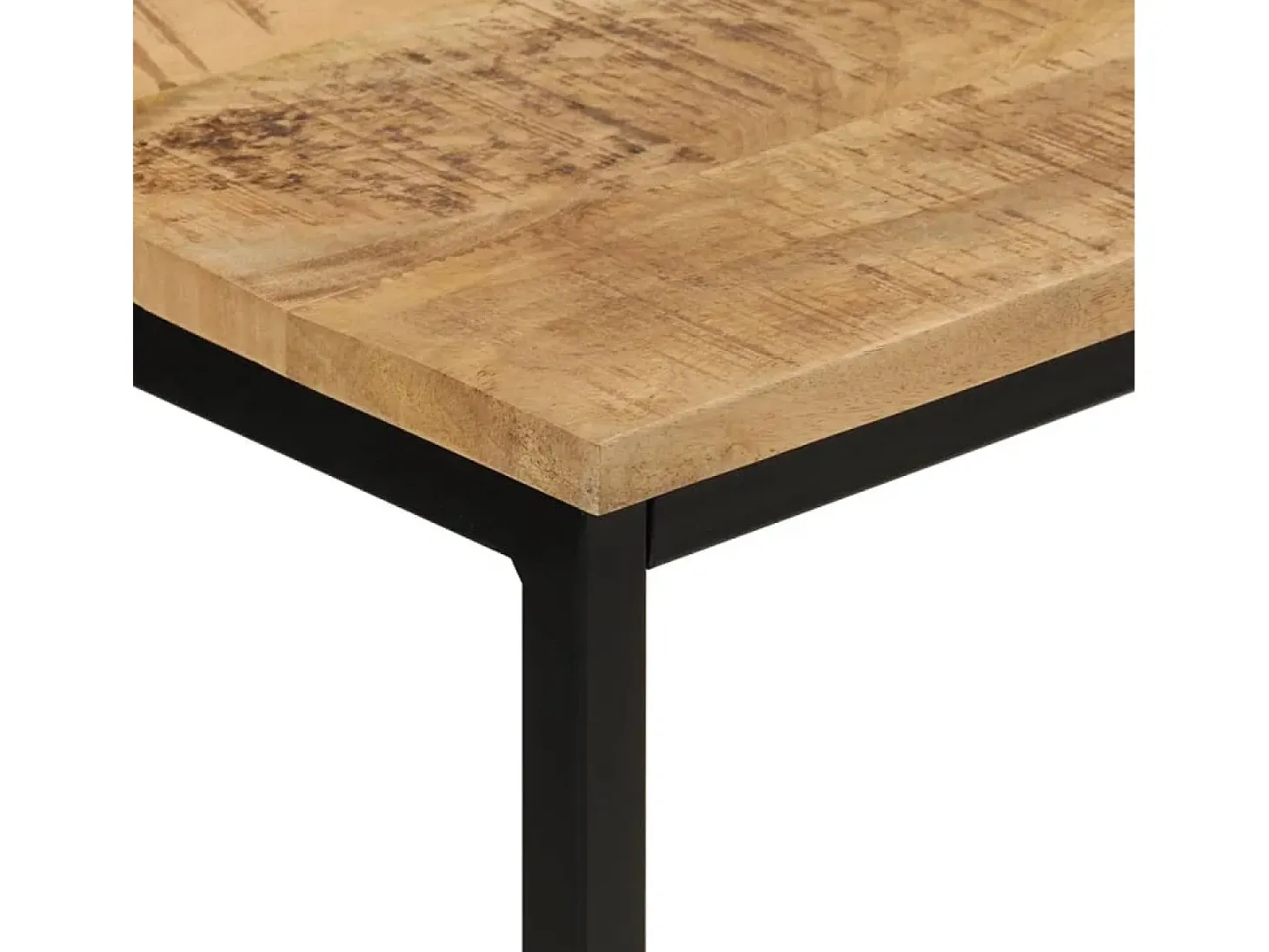 Mesa consola madera maciza mango rugosa y hierro 110x30x75 cm