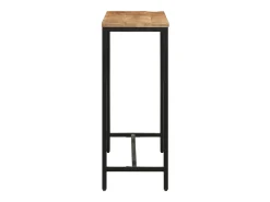 Mesa consola madera maciza mango rugosa y hierro 110x30x75 cm