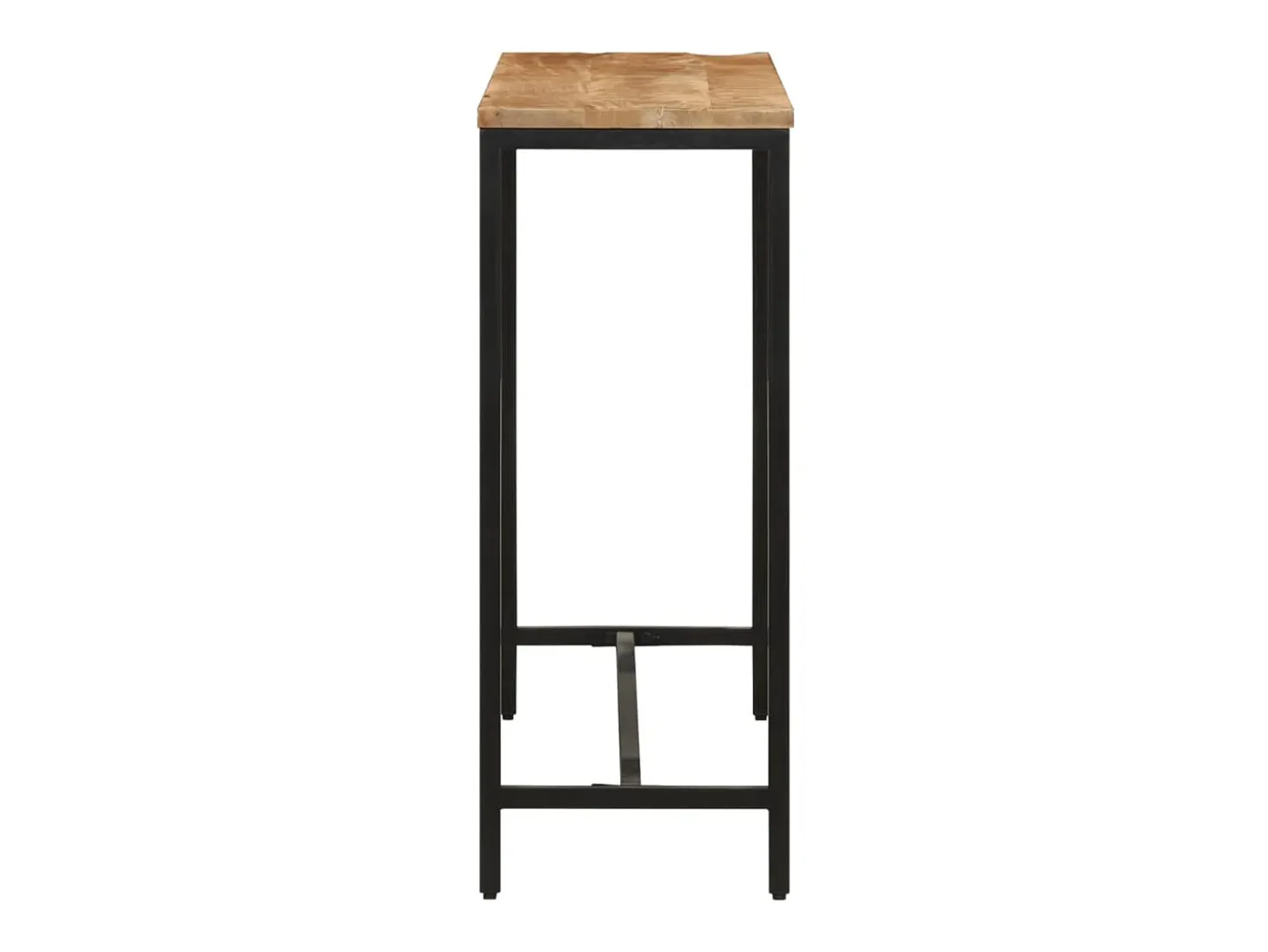 Mesa consola madera maciza mango rugosa y hierro 110x30x75 cm