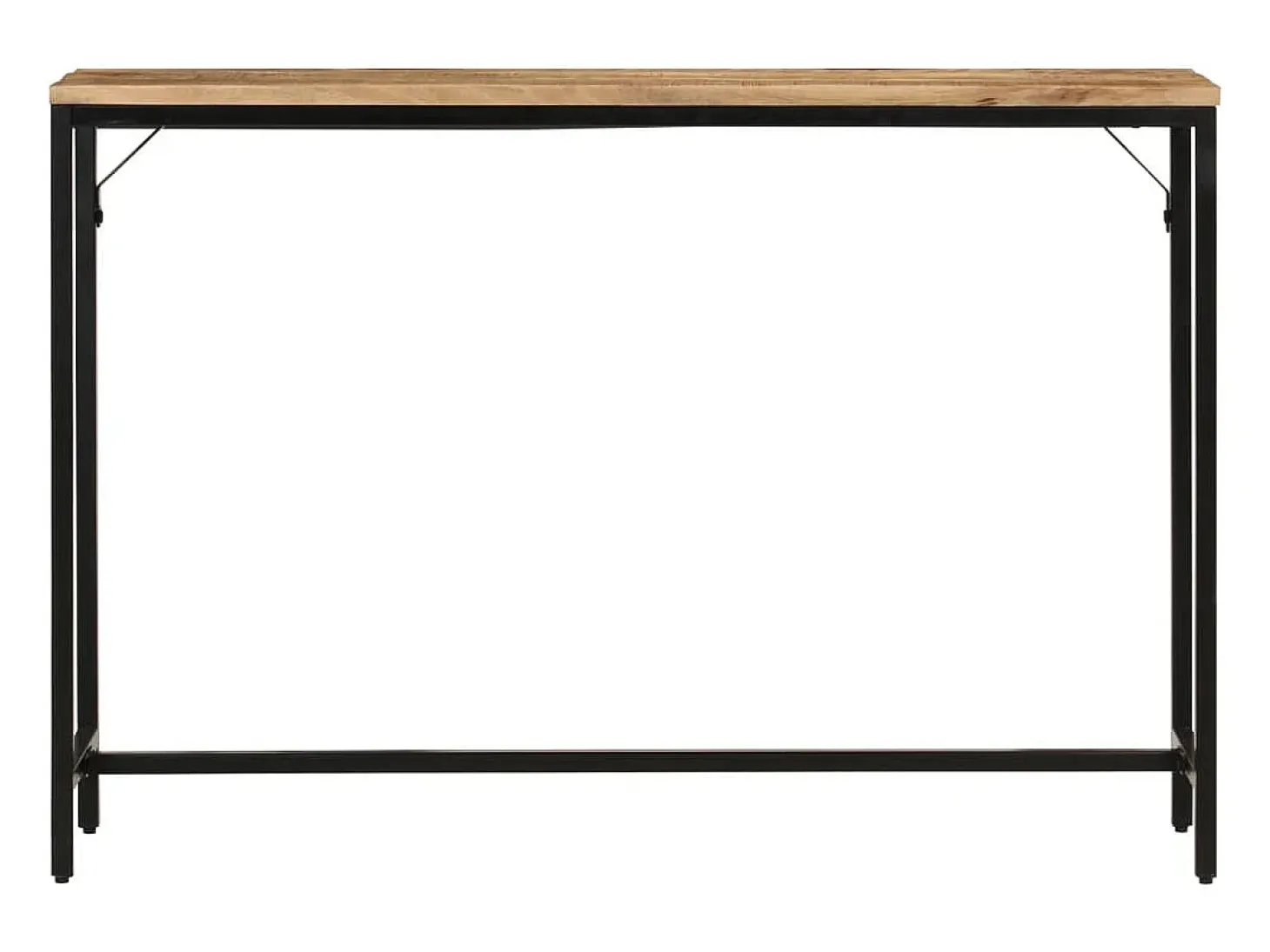 Mesa consola madera maciza mango rugosa y hierro 110x30x75 cm