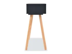 Mesa consola Madera maciza de pino 80 x 30 x 72 cm Negro
