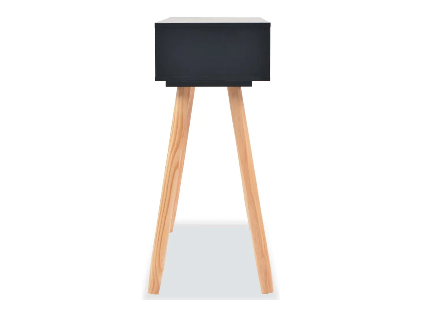 Mesa consola Madera maciza de pino 80 x 30 x 72 cm Negro