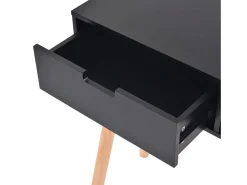 Mesa consola Madera maciza de pino 80 x 30 x 72 cm Negro